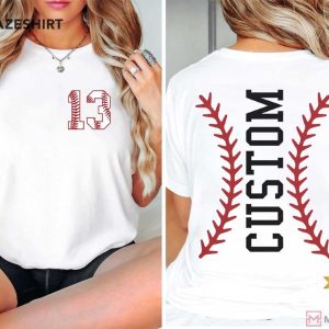 Custom Baseball Number And Name Sports T Shirt (1)