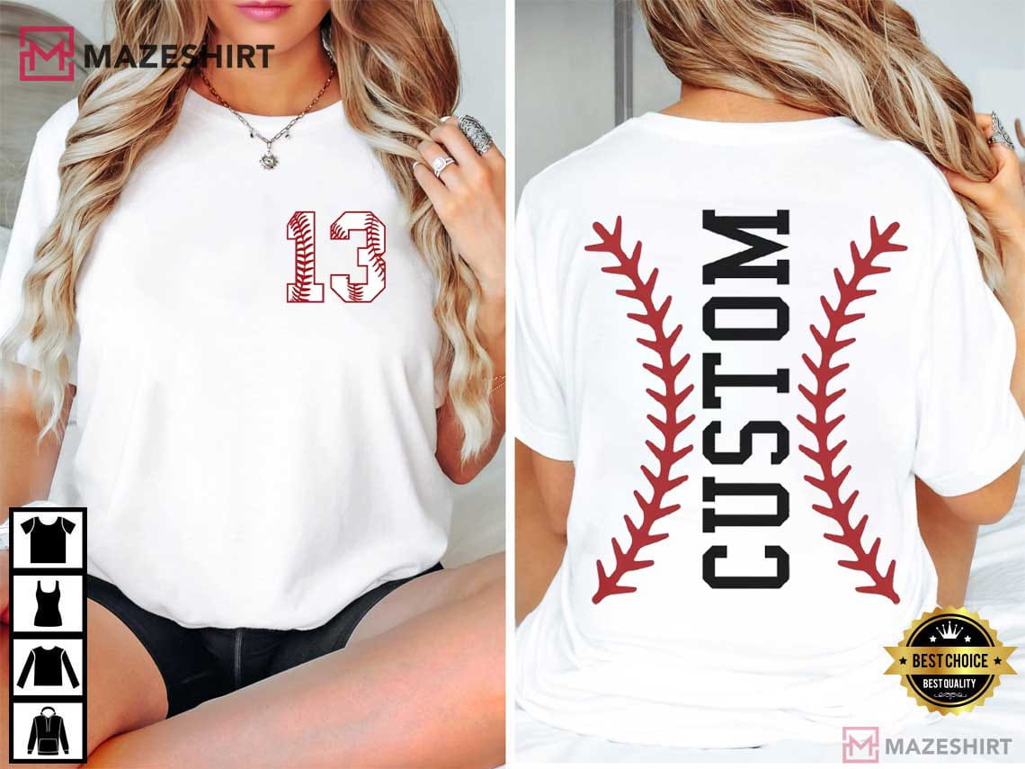 Custom Baseball Number And Name Sports T-Shirt Custom Baseball Number And Name Sports T-Shirt