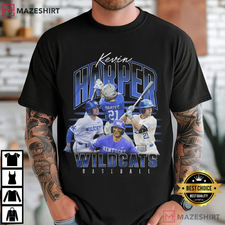 Kevin Harper Player Kentucky Wildcats Baseball Retro Custom T-Shirt Kevin Harper Player Kentucky Wildcats Baseball Retro Custom T-Shirt