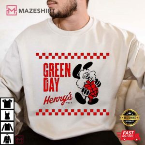 Green Day x Henry’s Pizza Cartoon Graphic T Shirt (4)