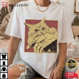 Vintage Cat Bite Japanese Horror Anime Graphic T Shirt (4)