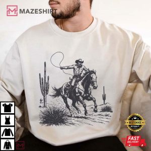 Western Cowboy Vintage 90s Grunge Rodeo Country T Shirt (1)