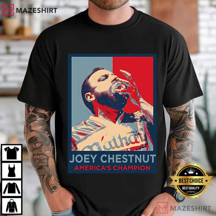Joey Chestnut America's Champion Stick Hero Funny T-Shirt Joey Chestnut America's Champion Stick Hero Funny T-Shirt