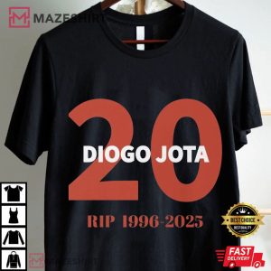 RIP Diogo Jota 1996 2025 Tribute Football Fan T Shirt (1)