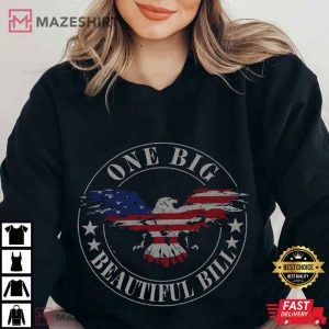 Trump One Big Beautiful Bill Eagle Flag Funny Political T Shirt (1)