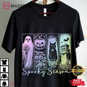 Spooky Season Vintage Halloween Horror Night T Shirt (1)