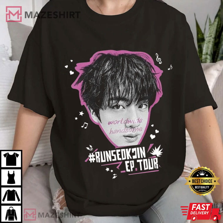 Run Seokjin BTS Ep Tour Concert 2025 Worldwide Handsome T-Shirt Run Seokjin BTS Ep Tour Concert 2025 Worldwide Handsome T-Shirt