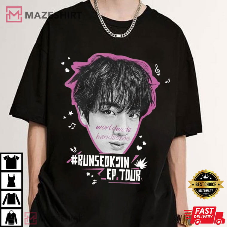 Run Seokjin BTS Ep Tour Concert 2025 Worldwide Handsome T-Shirt Run Seokjin BTS Ep Tour Concert 2025 Worldwide Handsome T-Shirt
