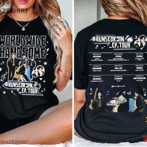 Worldwide Handsome Run SeokJin BTS EP Tour Kpop T Shirt (1)
