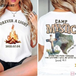Forever A Light Camp Mystic Texas Pride Cross Christian Faith T Shirt (2)
