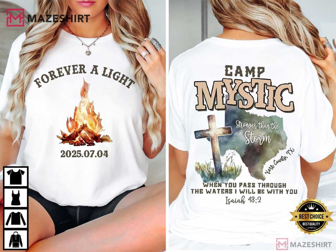Forever A Light Camp Mystic Texas Pride Cross Christian Faith T-Shirt Forever A Light Camp Mystic Texas Pride Cross Christian Faith T-Shirt