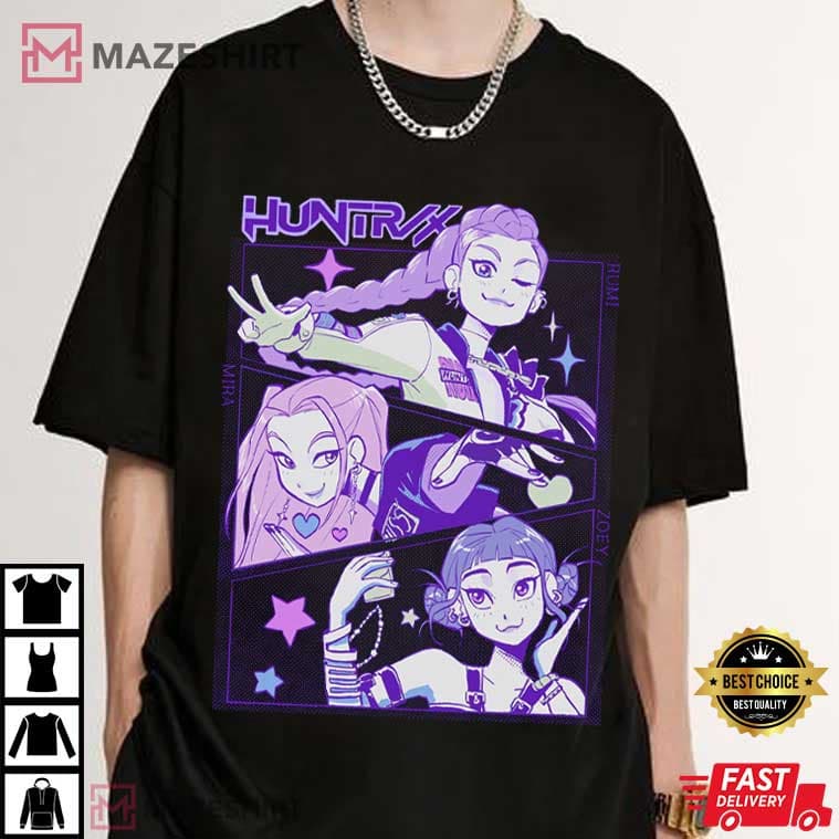 Kpop Demon Hunters Huntrix Saja Girls Musical Movie T-Shirt Kpop Demon Hunters Huntrix Saja Girls Musical Movie T-Shirt