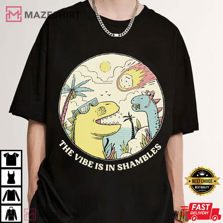 The Vibe Is In Shambles Funny Mental Health Dinosaur Meme T-Shirt The Vibe Is In Shambles Funny Mental Health Dinosaur Meme T-Shirt