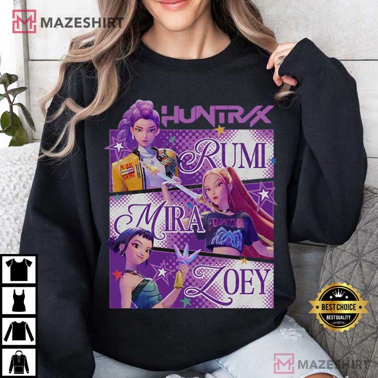 Kpop Demon Hunters Mira Rumi Joey Huntrix Girl Kpop T-Shirt Kpop Demon Hunters Mira Rumi Joey Huntrix Girl Kpop T-Shirt