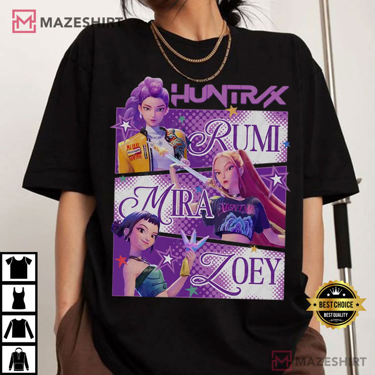 Kpop Demon Hunters Mira Rumi Joey Huntrix Girl Kpop T-Shirt Kpop Demon Hunters Mira Rumi Joey Huntrix Girl Kpop T-Shirt
