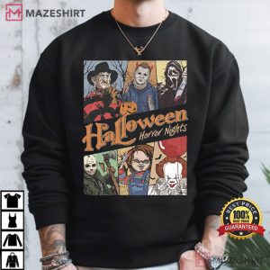 Halloween Horror Nights Characters Horror Movie 2025 T Shirt (4)