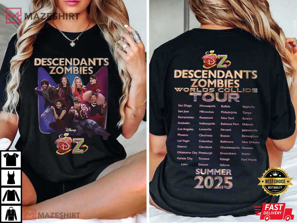 Descendants Zombies Worlds Collide Tour Music Festival T-Shirt Descendants Zombies Worlds Collide Tour Music Festival T-Shirt