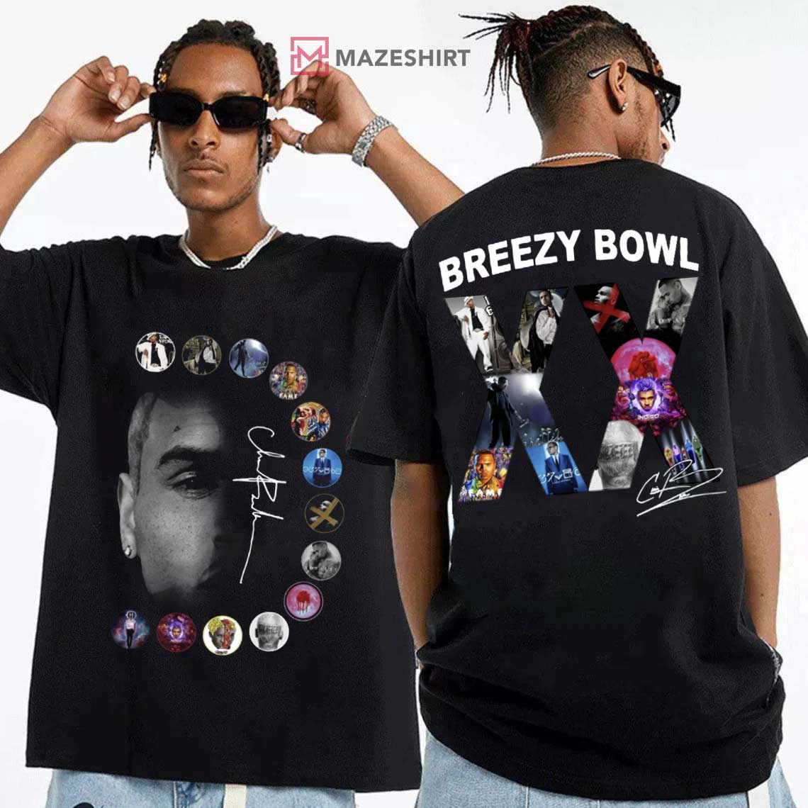 Chris Brown Breezy Bowl XX Music Concert Tour 2025 T-Shirt Chris Brown Breezy Bowl XX Music Concert Tour 2025 T-Shirt