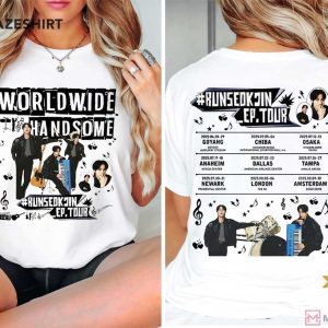 Worldwide Handsome Tour RunSeokjin BTS Kpop 2025 T Shirt (2)