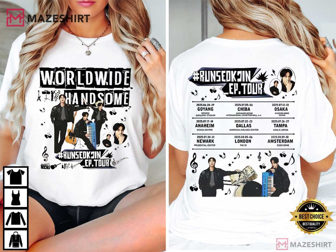 Worldwide Handsome Tour RunSeokjin BTS Kpop 2025 T-Shirt Worldwide Handsome Tour RunSeokjin BTS Kpop 2025 T-Shirt