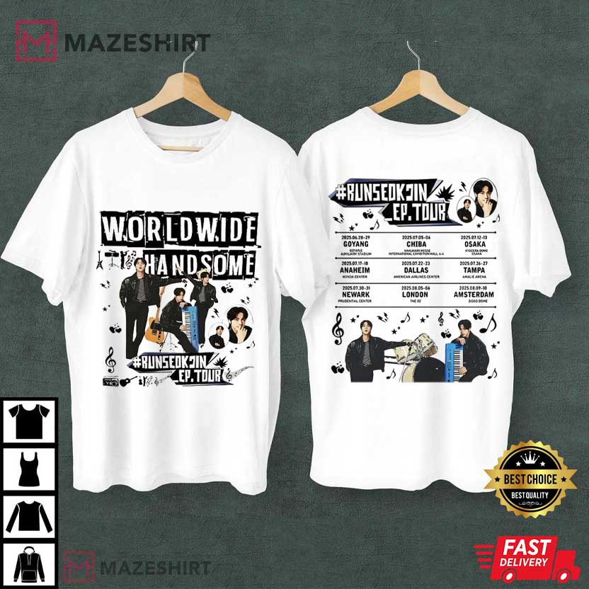 Worldwide Handsome Tour RunSeokjin BTS Kpop 2025 T-Shirt Worldwide Handsome Tour RunSeokjin BTS Kpop 2025 T-Shirt