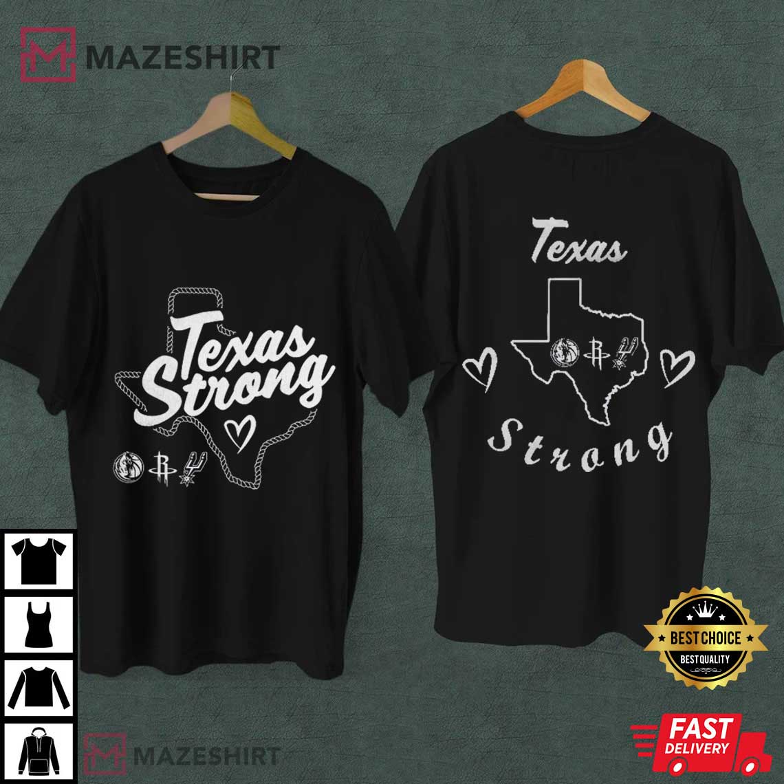 Dallas Mavericks Houston Rockets San Antonio Spurs NBA Texas Strong T-Shirt Dallas Mavericks Houston Rockets San Antonio Spurs NBA Texas Strong T-Shirt