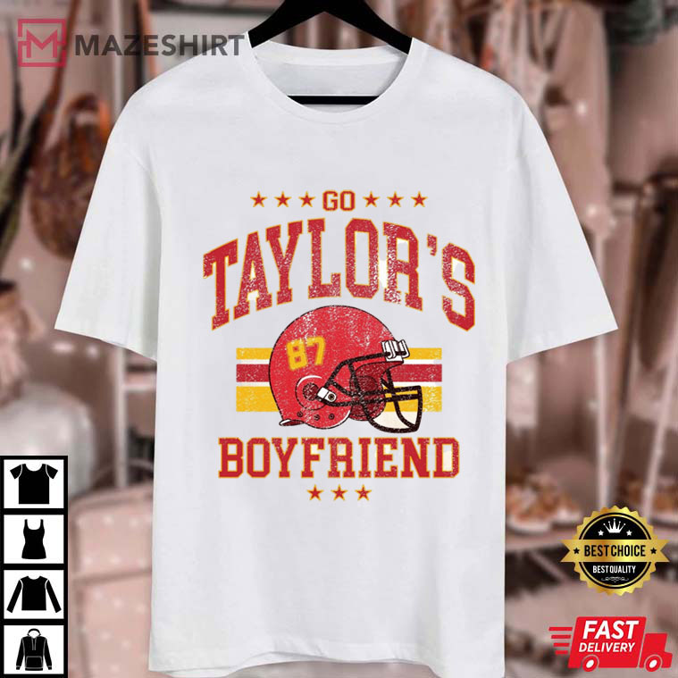 Go Taylor's Boyfriend Kansas City Chiefs 87 Game Day T-Shirt Go Taylor's Boyfriend Kansas City Chiefs 87 Game Day T-Shirt