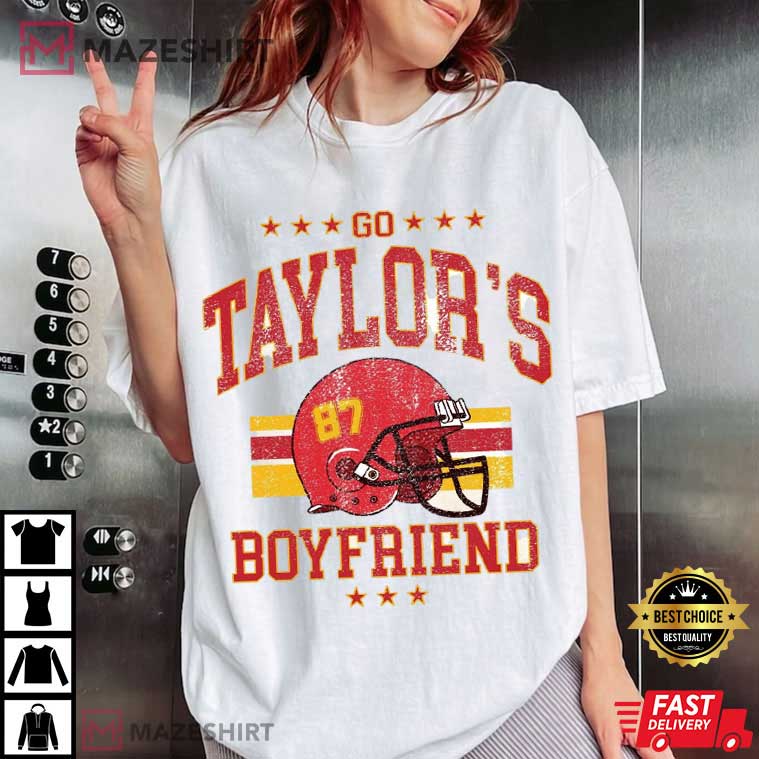 Go Taylor's Boyfriend Kansas City Chiefs 87 Game Day T-Shirt Go Taylor's Boyfriend Kansas City Chiefs 87 Game Day T-Shirt