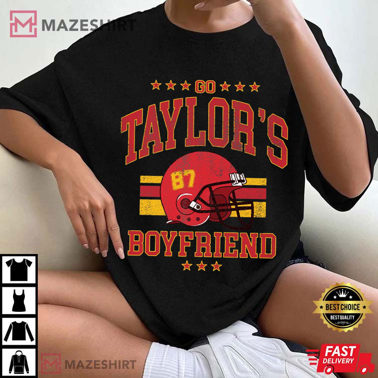 Go Taylor's Boyfriend Kansas City Chiefs 87 Game Day T-Shirt Go Taylor's Boyfriend Kansas City Chiefs 87 Game Day T-Shirt