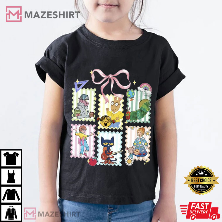 Children Books Characters Back To School Coquette Teacher T-Shirt Children Books Characters Back To School Coquette Teacher T-Shirt