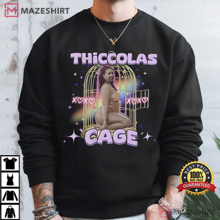 Thiccolas Cage Funny Meme Raunchy Stupid T-Shirt Thiccolas Cage Funny Meme Raunchy Stupid T-Shirt
