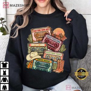 Custom Cassette Tape Country Music Concert Cowboy T Shirt (4)
