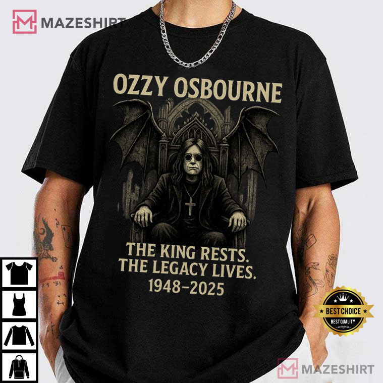 Ozzy Osbourne The King Rests Memorial 1948 - 2025 T-Shirt Ozzy Osbourne The King Rests Memorial 1948 - 2025 T-Shirt