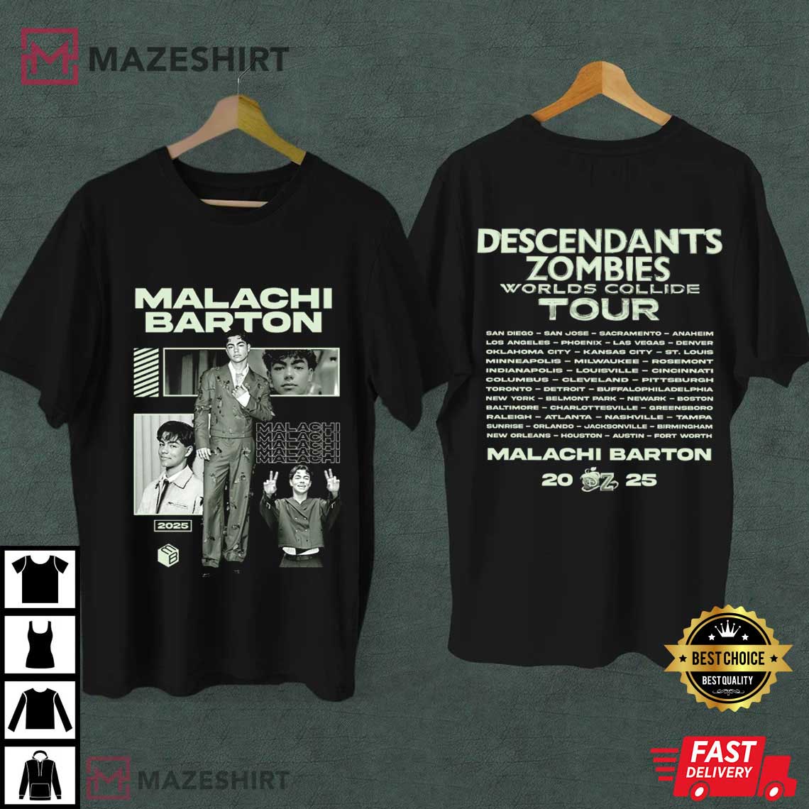 Disney Malachi Barton Descendants Zombies Worlds Collide Tour T-Shirt Disney Malachi Barton Descendants Zombies Worlds Collide Tour T-Shirt