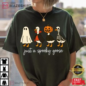 Halloween Just A Spooky Goose Funny Silly Goose T Shirt (3)