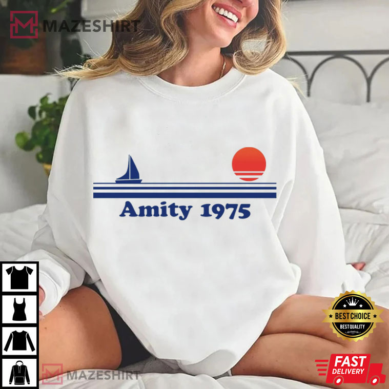 Jaws Amity 1975 Amity Island Thriller Film T-Shirt Jaws Amity 1975 Amity Island Thriller Film T-Shirt