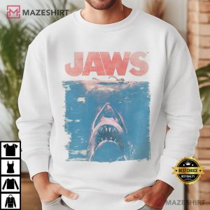 Jaws Fade Natural Adult Movie Thriller Shark T Shirt (4)