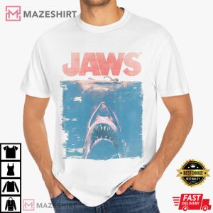 Jaws Fade Natural Adult Movie Thriller Shark T Shirt (2)