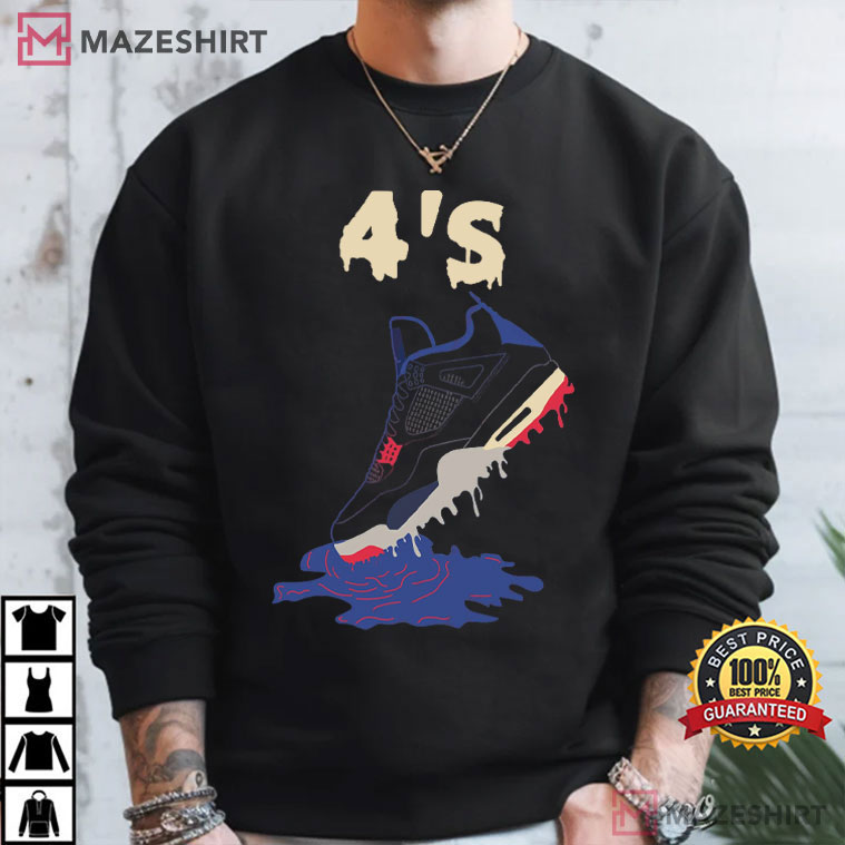 Jordan 4 Rare Air Shoe Dripping Retro Sneaker T-Shirt Jordan 4 Rare Air Shoe Dripping Retro Sneaker T-Shirt
