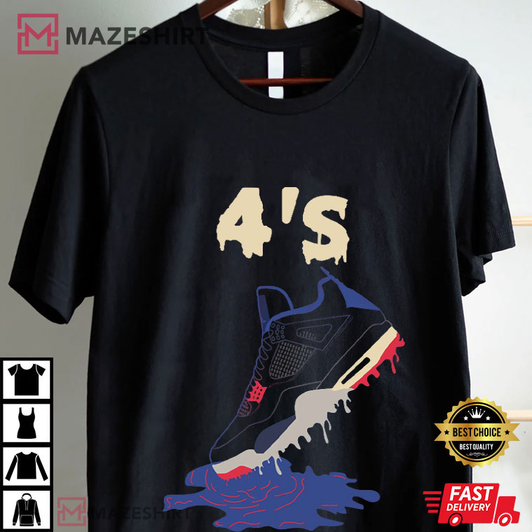 Jordan 4 Rare Air Shoe Dripping Retro Sneaker T-Shirt Jordan 4 Rare Air Shoe Dripping Retro Sneaker T-Shirt