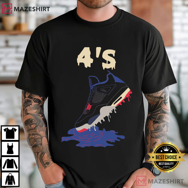 Jordan 4 Rare Air Shoe Dripping Retro Sneaker T-Shirt Jordan 4 Rare Air Shoe Dripping Retro Sneaker T-Shirt
