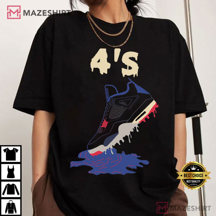 Jordan 4 Rare Air Shoe Dripping Retro Sneaker T-Shirt Jordan 4 Rare Air Shoe Dripping Retro Sneaker T-Shirt