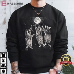 Three Raccoons And Moon Vintage Raccoon Lovers Funny T Shirt (4)