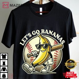 Lets Go Bananas Baseball Funny Sports Team Mascot T Shirt (1)