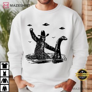Funny Bigfoot Loch Ness Monster Cryptid Ufo Vintage T Shirt (4)