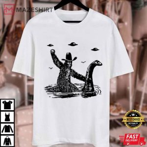 Funny Bigfoot Loch Ness Monster Cryptid Ufo Vintage T Shirt (1)