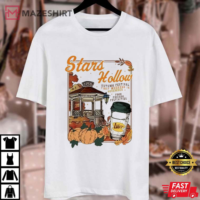 Stars Hollow Luke's Diner Autumn Festival Gilmore Girls T-Shirt Stars Hollow Luke's Diner Autumn Festival Gilmore Girls T-Shirt