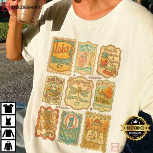 Stars Hollow Connecticut Stamp Lukes Diner Vintage Gilmore Girls T Shi (1)