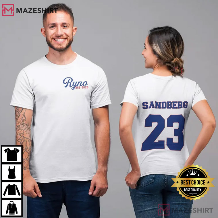 Ryne Sandberg 1959-2025 Ryno Chicago Cubs Tribute T-Shirt Ryne Sandberg 1959-2025 Ryno Chicago Cubs Tribute T-Shirt