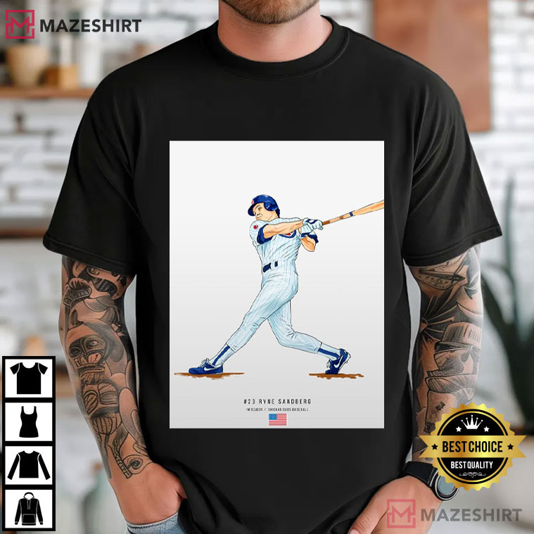 Ryne Sandberg Baseball Retro MLB Chicago Cubs Fan Art T-Shirt Ryne Sandberg Baseball Retro MLB Chicago Cubs Fan Art T-Shirt